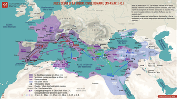 Carte de la guerre civile romaine (49-45 av. J.-C.)