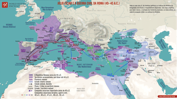 Mapa da Guerra Civil de Roma (49–45 a.C.)