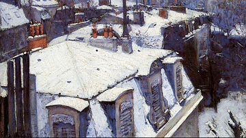 View of the Rooftops (Snow Effect) by Caillebotte