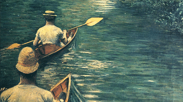 The Canoe Paddlers by Caillebotte