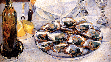 Still Life with Oysters by Caillebotte