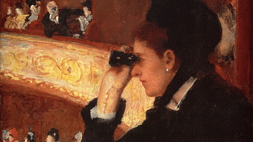 A Woman in Black at the Opera by Cassatt