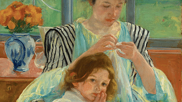 Young Mother Sewing by Cassatt