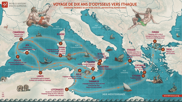 Voyage de 10 ans d'Odysseus vers Ithaque