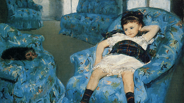 Little Girl in a Blue Armchair by Cassatt