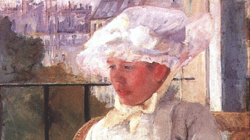 Susan on a Balcony Holding a Dog by Cassatt