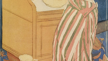 Woman Bathing by Cassatt