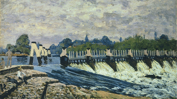 Molesey Weir, Hampton Court by Sisley