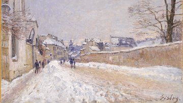 Rue Eugène Moussoir at Moret: Winter by Sisley