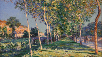 The Line of Poplars at Moret-sur-Loing by Sisley