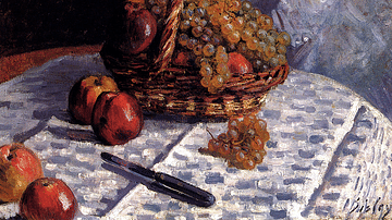 Apples & Grapes in a Basket by Sisley