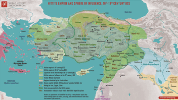 Map of the Hittite Empire 16th-13th Century BCE
