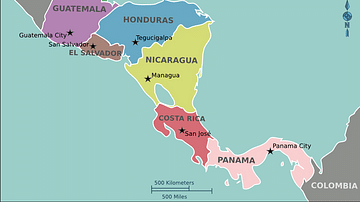Modern Map of Central America