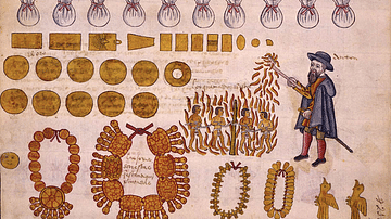 Collection of Gold as Tribute, Codex Tepetlaoztoc