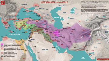 Mapa A Hegemonia Meda, cerca de 600 a.C.