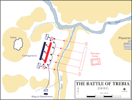 Map of the Battle of Trebia