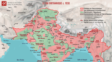 Carte du Raj britannique, vers 1930