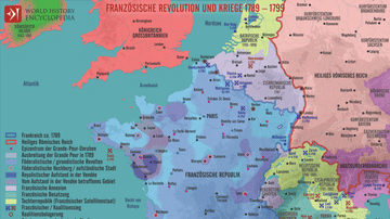 Karte der Französischen Revolution und Kriege 1789–99