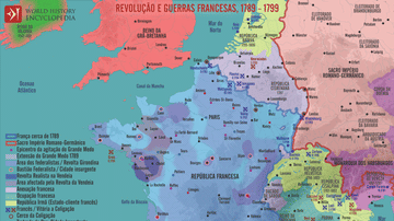 Mapa das Revolução e Guerras Francesas 1789 - 1799