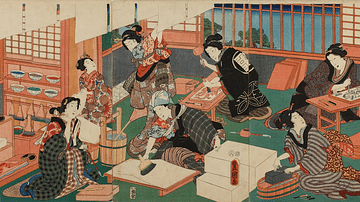 Fictionalised Scene of Japanese Woodblock Printing