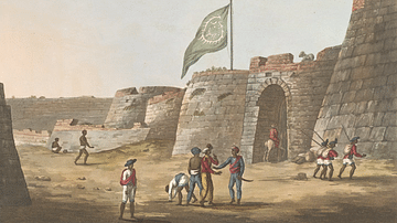 Bangalore Fort with Flag of Tipu Sultan