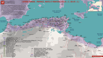 Carte de l'Afrique romaine - Provinces, routes et frontières
