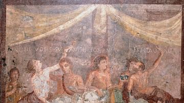 Roman Fresco of a Banquet Scene, Pompeii
