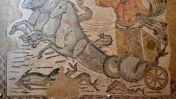 Neptune in his Chariot Mosaic from Timgad