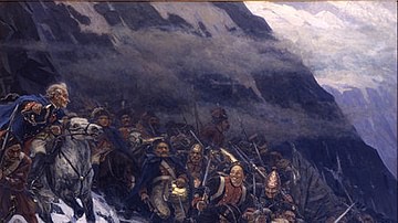Suvorov Crossing the Alps in 1799