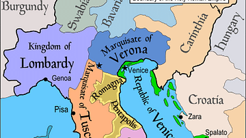 Political Map of Italy circa 1000 CE