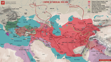 Carte de l'Empire de Tamerlan vers 1404