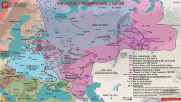 Carte du tsarat de Russie et Ivan le Terrible
