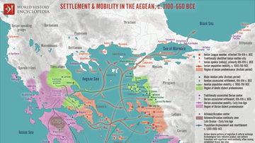 Map of Settlement & Mobility in the Aegean, c. 1100-550 BCE