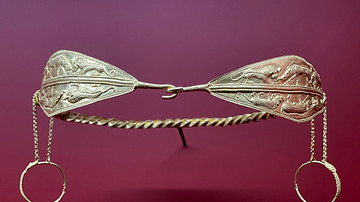 Gold Diadem with Temple Rings