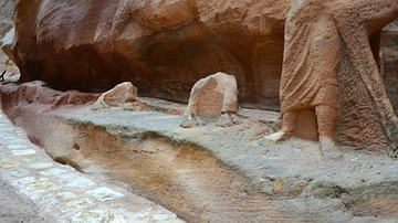 Relief of a Camel Caravan in the Siq of Petra