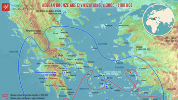 Map of the Aegean Bronze Age Civilizations, c. 3000-1100 BCE
