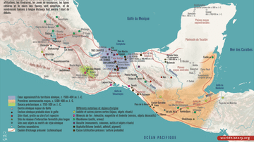 Carte du monde olmèque et ses connexions en Mésoamérique