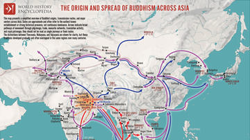Map of the Spread of Buddhism Across Asia