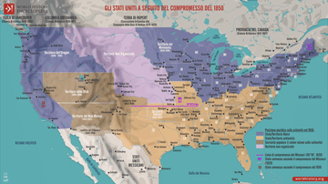 Mappa degli Stati Uniti dopo il compromesso del 1850