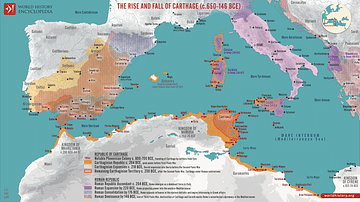 Map of the Rise and Fall of Carthage (c. 650-146 BCE)