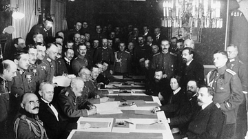 Signing the Armistice between Russia and Germany, 1917