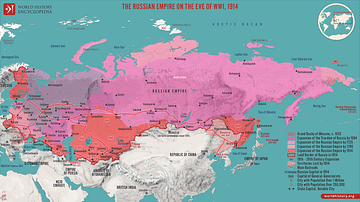 Map of the Russian Empire on the Eve of WWI, 1914