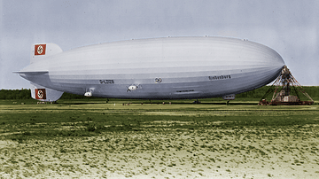 Hindenburg Zeppelin Tethered