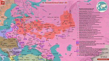 Map of the Russian Revolution of 1917