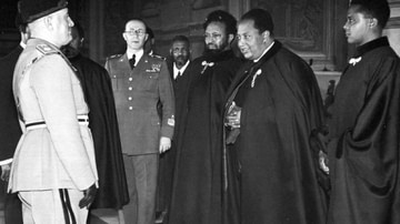 Group of Ethiopian Ras Pledging Allegiance to Mussolini