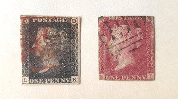 Penny Black & Penny Red Postage Stamps