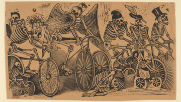 Skeletons (Calaveras) Riding Bicycles