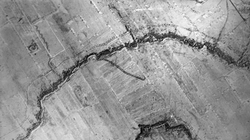 Aerial View of Trenches, Western Front in 1916