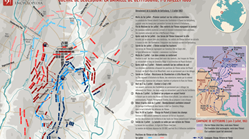 Carte de la bataille de Gettysburg, 1er-3 juillet 1863