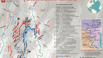 Map of Battle of Gettysburg during the American Civil War